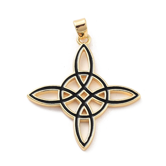 Подвески из латуни с эмалью в стойку, без кадмия и без свинца, долговечный, реальный 18 k позолоченный, ведьмы узел викканский символ очарование