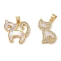 Латунные микропаве прозрачные подвески с фианитом, с оболочкой, без кадмия и без свинца, форма кошки