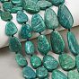 Natural Amazonite Beads Strands, Flat Teardrop
