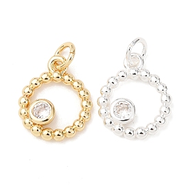 Латунные микро проложить кубического циркония подвески, круглые подвески, без кадмия и без свинца, стойки покрытие, долговечный, с целью перехода в кольце