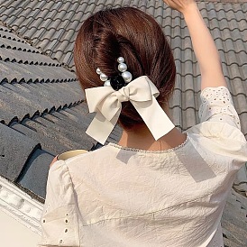 Pearl Butterfly Bow Hair Clip - Simple and Elegant Hair Accessories for Women.