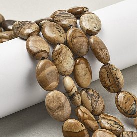 Естественного изображения яшмы бисер нитей, Плоско-овальные