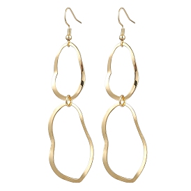 Brass Dangle Earrings, with 304 Stainless Steel Earring Hooks