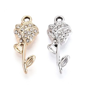 Подвески из сплава и страза, uv покрытие, цветок