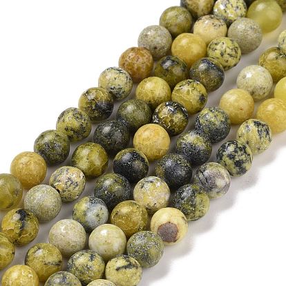 Natural Yellow Turquoise(Jasper) Beads Strands, Round