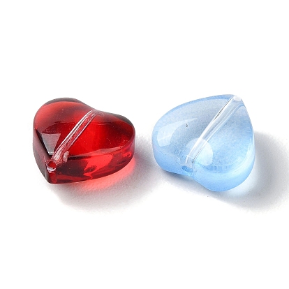 Transparent Smooth and Frosted Glass Beads, Heart