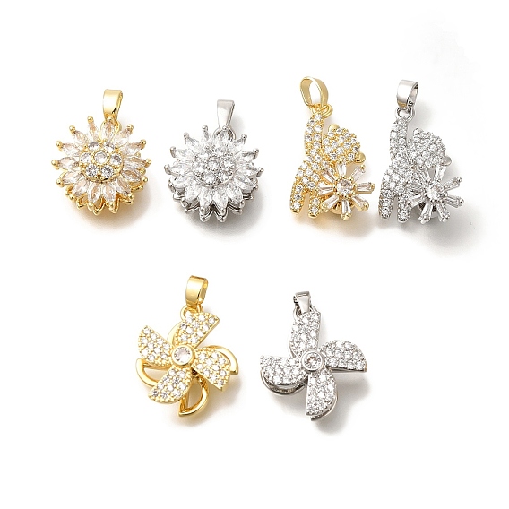 Латунные микро проложить кубического циркония подвески, с подвесками-кольцами