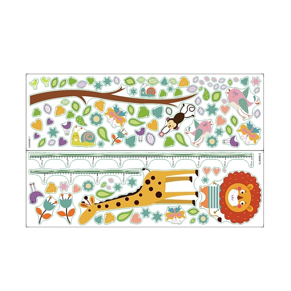 PVC Height Growth Chart Wall Sticker, for Kids Measuring Ruler Height, Giraffe
