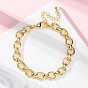 Латунные овальные звенья цепи браслеты для женщин мужчин, долговечный, без кадмия и без свинца, стойки покрытие