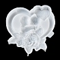 Valentine's Day Heart Couple Rose DIY Wall Decoration Silicone Molds, Resin Casting Molds, for UV Resin, Epoxy Resin Craft Making