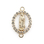 Religion Alloy Pave Clear Cubic Zirconia Virgin Mary Connector Charms
