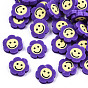 Handmade Polymer Clay Cabochons, Polymer Clay Slices for Resin Crafts & DIY Projects, Flower with Smile