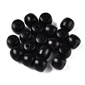 Natural Ebony Wood Apple Beads, Undyed, Column