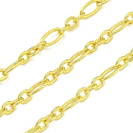 Brass Figaro Chains, Unwelded, with Spool, Long-Lasting Plated, Cadmium Free & Lead Free