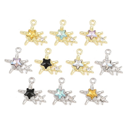 Подвески из сплава и страз, звезды прелести, разноцветные