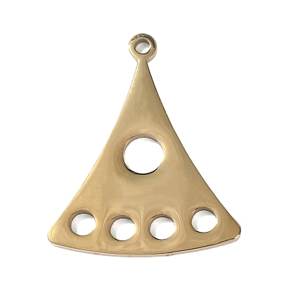304 Stainless Steel Chandelier Component Links, Fan Charms, Manual Polishing, Ion Plating(IP), Long-Lasting Plated