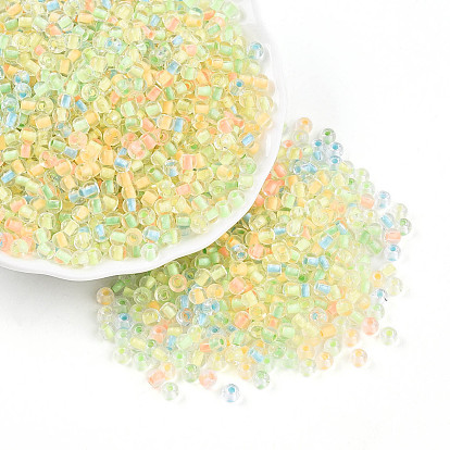 Бисер из стекла , светящийся, внутри цветов, светится в темноте, круглые