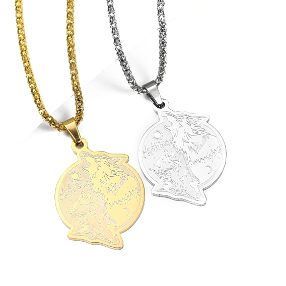 Temu ожерелья из нержавеющей стали с подвеской в виде волка викинга для мужчин