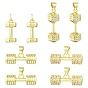 8шт 4 стили стойка покрытие латунь проложить подвески из кубического циркония, без свинца и без кадмия