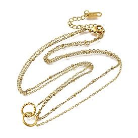 304 двухслойные ожерелья с подвеской из нержавеющей стали для женщин