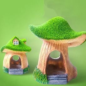 Смола миниатюрный грибной домик фигурки орнамент, Аксессуары для кукольного домика с микропейзажем и аквариумом