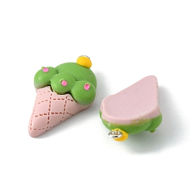 Opake Harzanhänger, Imitation Lebensmittel, mit platinfarbenen Eisenschlaufen, Eiscreme Charme