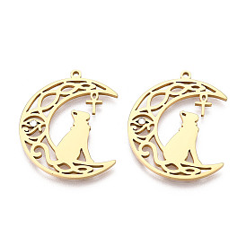 304 подвески из нержавеющей стали, луна и волк, с кристально горный хрусталь