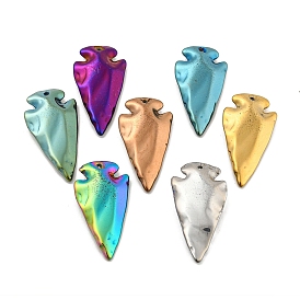 Electroplated Synthetic Non-Magnetic Hematite Pendants, Arrowhead Charms