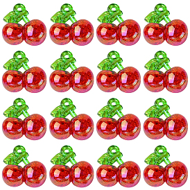 20шт. прозрачных акриловых подвесок с гальваническим покрытием, подвески в виде потрескавшейся вишни