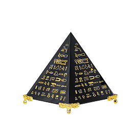 Simple Transparent Scripture Natural Gemstone Pyramid Display Decorations, for Home, Office Desktop Decoration