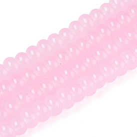 Имитация нефритовые четки стекла, прозрачные бусины-рондели, окрашенные в технике выпечки