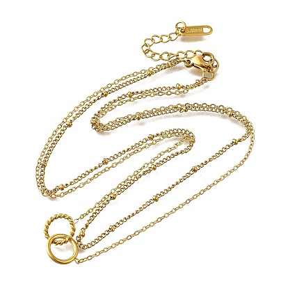 304 двухслойные ожерелья с подвеской из нержавеющей стали для женщин