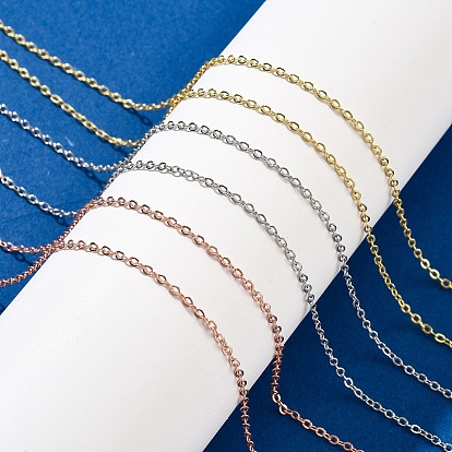 Ожерелья-цепочки из латуни для женщин, 304 из нержавеющей стали застежкой омар, стойки покрытие, без свинца и без кадмия, долговечный