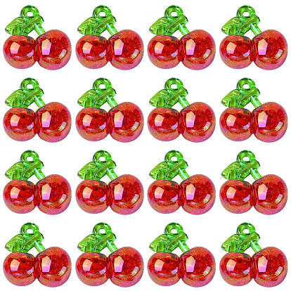 20шт. прозрачных акриловых подвесок с гальваническим покрытием, подвески в виде потрескавшейся вишни