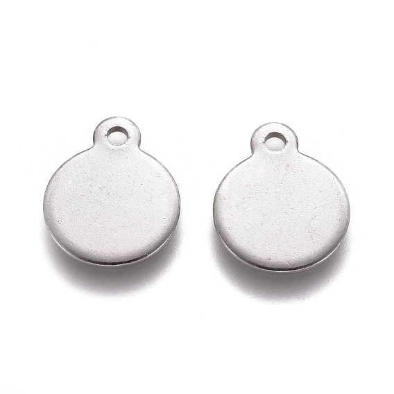 304 Stainless Steel Charms, Stamping Blank Tag, Flat Round