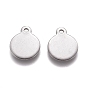 304 Stainless Steel Charms, Stamping Blank Tag, Flat Round