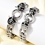 304 браслеты из кубинских звеньев из нержавеющей стали для унисекс, череп