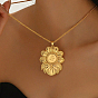 Элегантные латунные ожерелья с подвеской в виде цветка розы для женщин