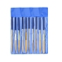 10Pcs Titanium Plated Mini Diamond Needle Files Set with Plastic Handle, for High Precision Sanding Work on Metal, Wood, Jewelry and Plastic Carving