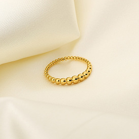 Chic Mini Dot Ring 18K Gold IP Plated Stainless Steel Wedding Band Exquisite Jewelry