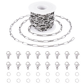 Сделай сам 304 наборы для изготовления цепочек из нержавеющей стали, браслетов/ожерельев