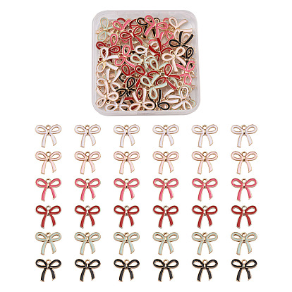 Подвески из легкого позолоченного сплава, с эмалью, бантом