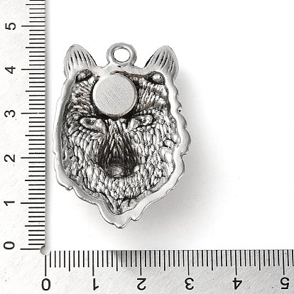 Alloy with Glass Pendants, Wolf Head with Evil Eye Charms