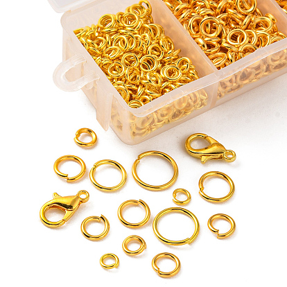 DIY Jewelry Making Finding Kit, Including Brass Jump Rings, Zinc Alloy Lobster Claw Clasps, Tweezers, Brass Rings, Pliers
