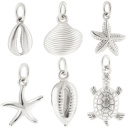 24 шт 6 стили латунные подвески, с прыжковых колец