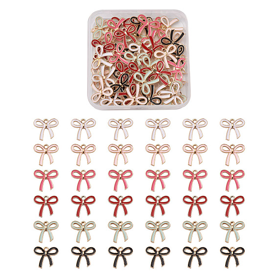 Подвески из легкого позолоченного сплава, с эмалью, бантом