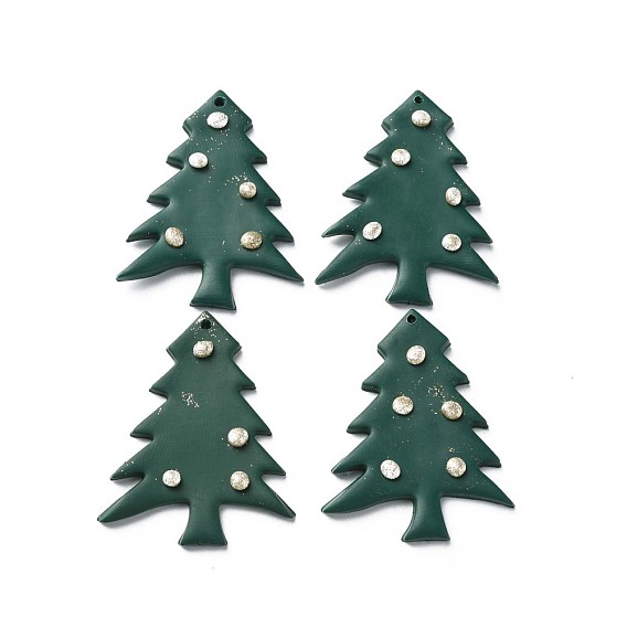 Handmade Polymer Clay Pendants, Christmas Tree