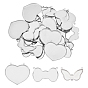 30Pcs 3 Styles 304 Stainless Steel Cabochon Connector Settings, Plain Edge Bezel Cups, Butterfly & Bowknot & Heart
