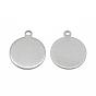 201 Stainless Steel Stamping Blank Tag Pendants, Flat Round