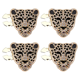 Boutons de manchette en strass alliage, leopard